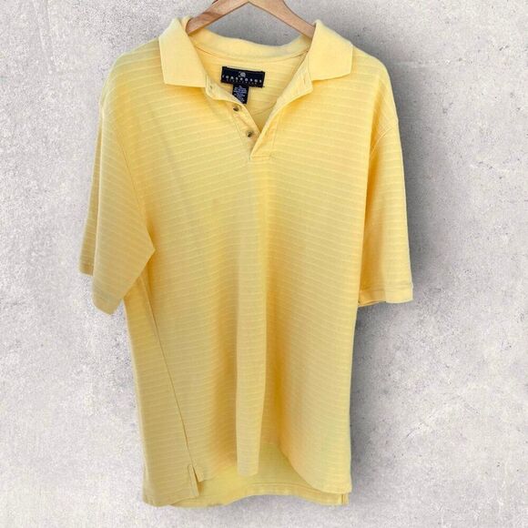 Other - Consensus Sportswear‎ Mens Yellow 3 Button Collared Short Sleeve Polo Size XL